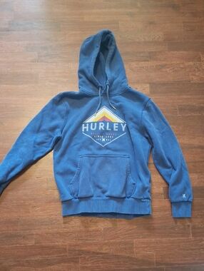 Hurley Blue Pullover Hoodie with Geometric Logo